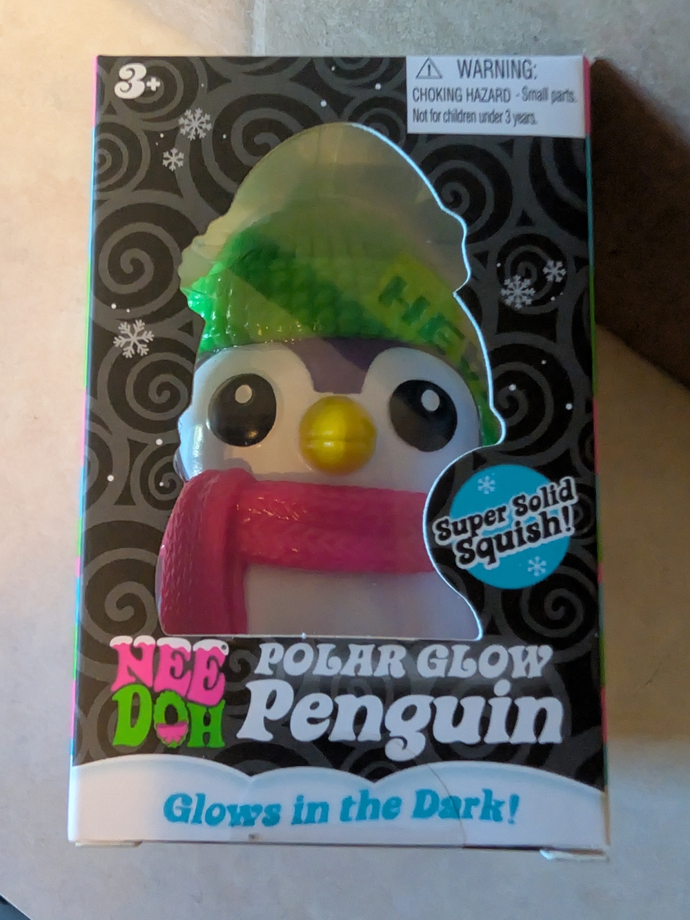 NeeDoh Polar Glow Penguin Glow-in-the-Dark Penguin Squishy